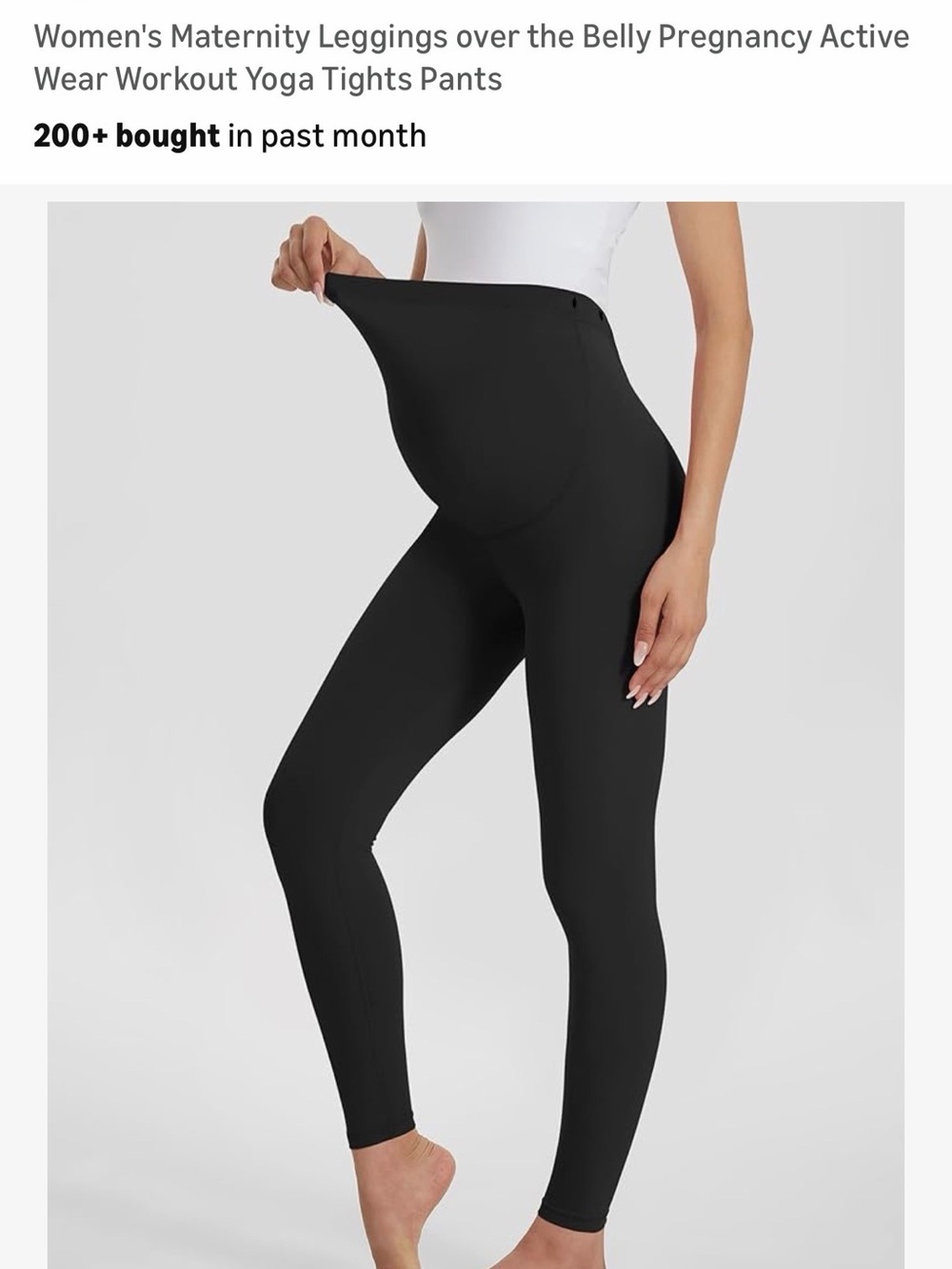 7 PAIRS of Maternity Over-Belly Support Leggings - Black